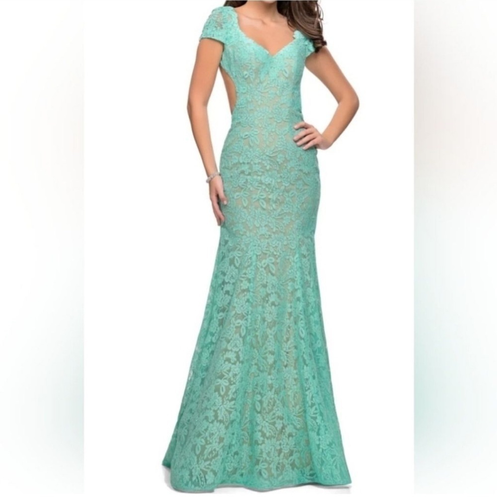 LA FEMME Mint MERMAID GOWN SIZE 0